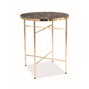 Přístavný stolek ABAZO mramor/zlatá