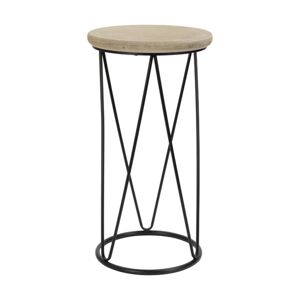 Přístavný stolek AIDEN dřevo/kov, ⌀ 28 cm