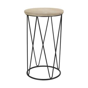 Přístavný stolek AIDEN dřevo/kov, ⌀ 34 cm