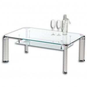 Konferenční stolek ALBERTO čiré sklo/kov