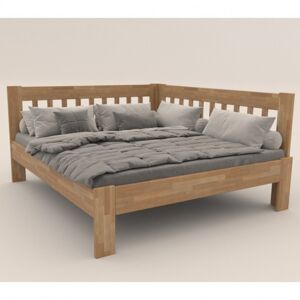 Rohová postel APOLONIE buk/pravá, 160x200 cm