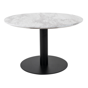 Konferenční stolek BULZONU bílý mramor/černá