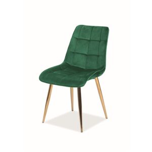 Jídelní židle CHAC 3 zelená/zlatá