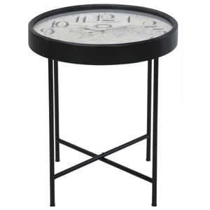 Sconto Přístavný stolek CLOCK černá