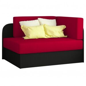 Skládací postel EMILIE červeno-černá, 73x166 cm
