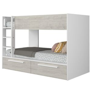 Patrová postel EMMET VII pinie cascinia/bílá, 90x200 cm