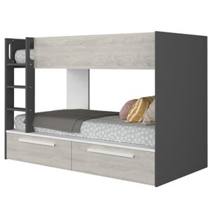Patrová postel EMMET VII pinie cascina/šedá, 90x200 cm