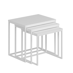 Přístavný stolek EVIA bílá, sada 3 ks