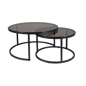 Konferenční stolek FIRRONTI šedá/černá, set 2 ks