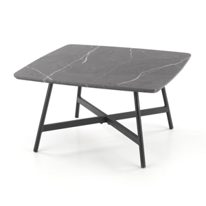 Konferenční stolek FIRRORO šedý mramor/černá