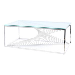 konferenční stolek FLOMI chrom/sklo