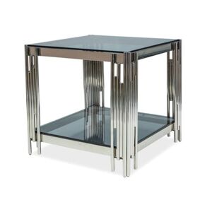 Přístavný stolek FUSSAL chrom/sklo