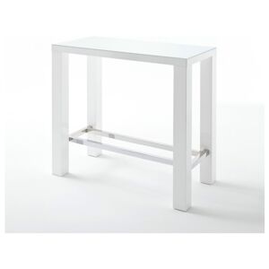 Barový stůl GERARD 120 bílá/sklo