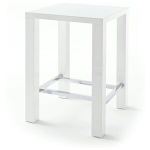Barový stůl GERARD 80 bílá/sklo