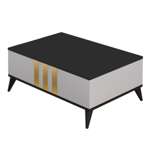 Konferenční stolek GOLD antracitová/bílá