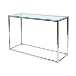 Konzolový stolek HALTUN chrom/sklo