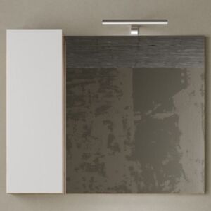 Zrcadlová skříňka HAMBURG 2 bílá lesklá/dub cadiz