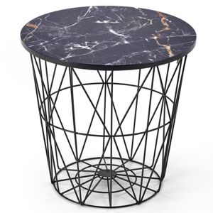 Přístavný stolek HORASSO černý mramor/černá