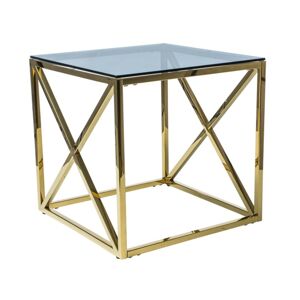 Přístavný stolek ILASI kouřová/zlatá