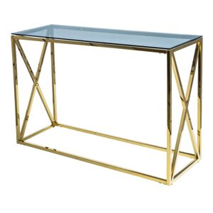 Konzolový stolek ILASI kouřová/zlatá, šířka 120 cm