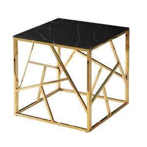 Přístavný stolek ISCODO 4 černý mramor/zlatá