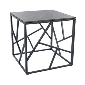 Přístavný stolek ISCODO 4 šedý mramor/černá