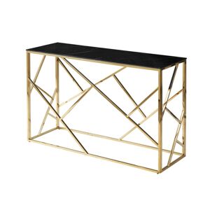 Konzolový stolek ISCODO 6 černý mramor/zlatá