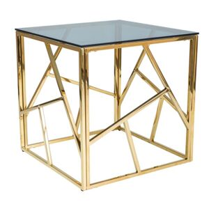 Přístavný stolek ISCODO zlatá/kouřová