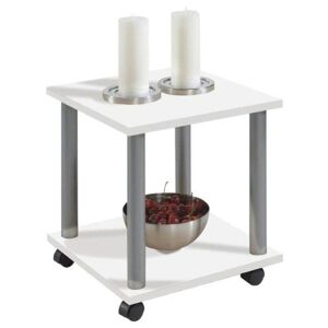 Sconto Přístavný stolek JANGO 11 bílá/kov