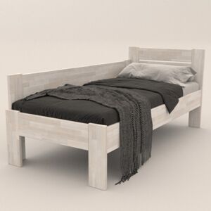 Rohová postel JOHANA levá, buk/bílá, 100x200 cm