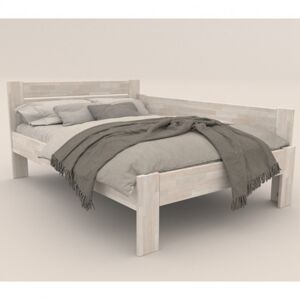 Rohová postel JOHANA pravá, buk/bílá, 120x200 cm