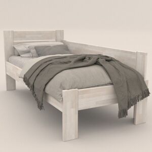 Rohová postel JOHANA pravá, buk/bílá, 80x200 cm
