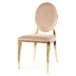 Jídelní židle KANG béžová/zlatá
