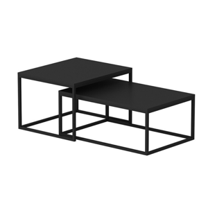 Přístavný stolek LEKA černá, sada 2 ks
