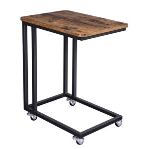 Přístavný stolek EVORA matná černá, rustikální hnědá
