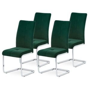 Sconto Set 4 jídelních židlí MIRELLA zelená/chrom