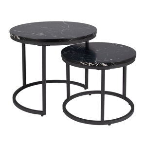 Přístavný stolek OMORU černý mramor
