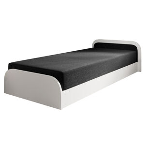 Postel s matrací ORAYA pravá, bílá/černá, 80x190 cm