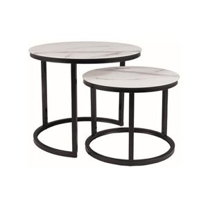 Konferenční stolek OTLONTO bílý mramor/černá