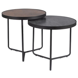 Přístavný stolek PINILUPI šedá/hnědá/černá