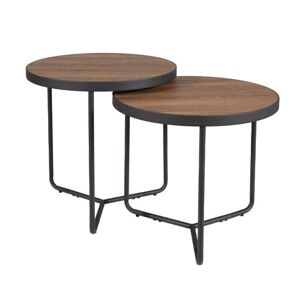 Přístavný stolek PINILUPI ořech/černá