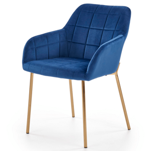 Jídelní židle SCK-306 tmavě modrá/zlatá