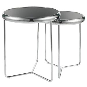 Přístavný stolek SCOR 2 stříbrná, set 2 ks