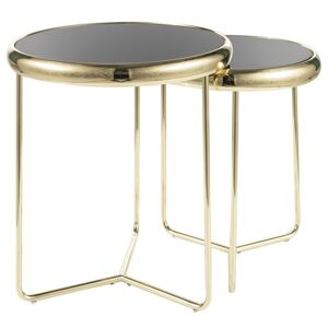 Přístavný stolek SCOR 2 zlatá, set 2 ks