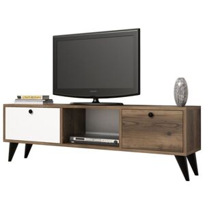 TV stolek SERENAT ořech/černá/bílá