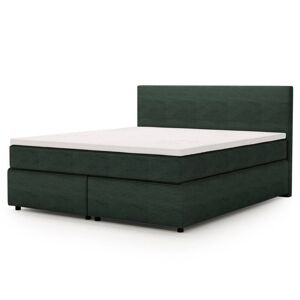 Postel s matrací a topperem SLEEP NEW tmavě zelená, 160x200 cm