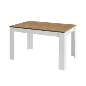 Jídelní stůl SLIM 3 dub světlý/bílá lesklá