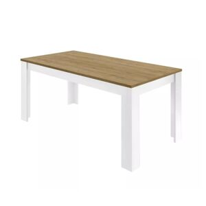 Jídelní stůl SLIM 6 dub světlý/bílá lesklá