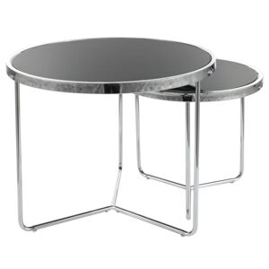 Konferenční stolek SOLVO černá/stříbrná, set 2 ks