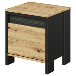Noční stolek s osvětlením SPOT dub artisan/černá